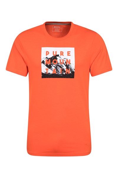 Pure Mountain Mens Organic Cotton T-Shirt - Orange
