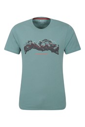 T-Shirt Tech Organique Mountains Homme Vert Pâle