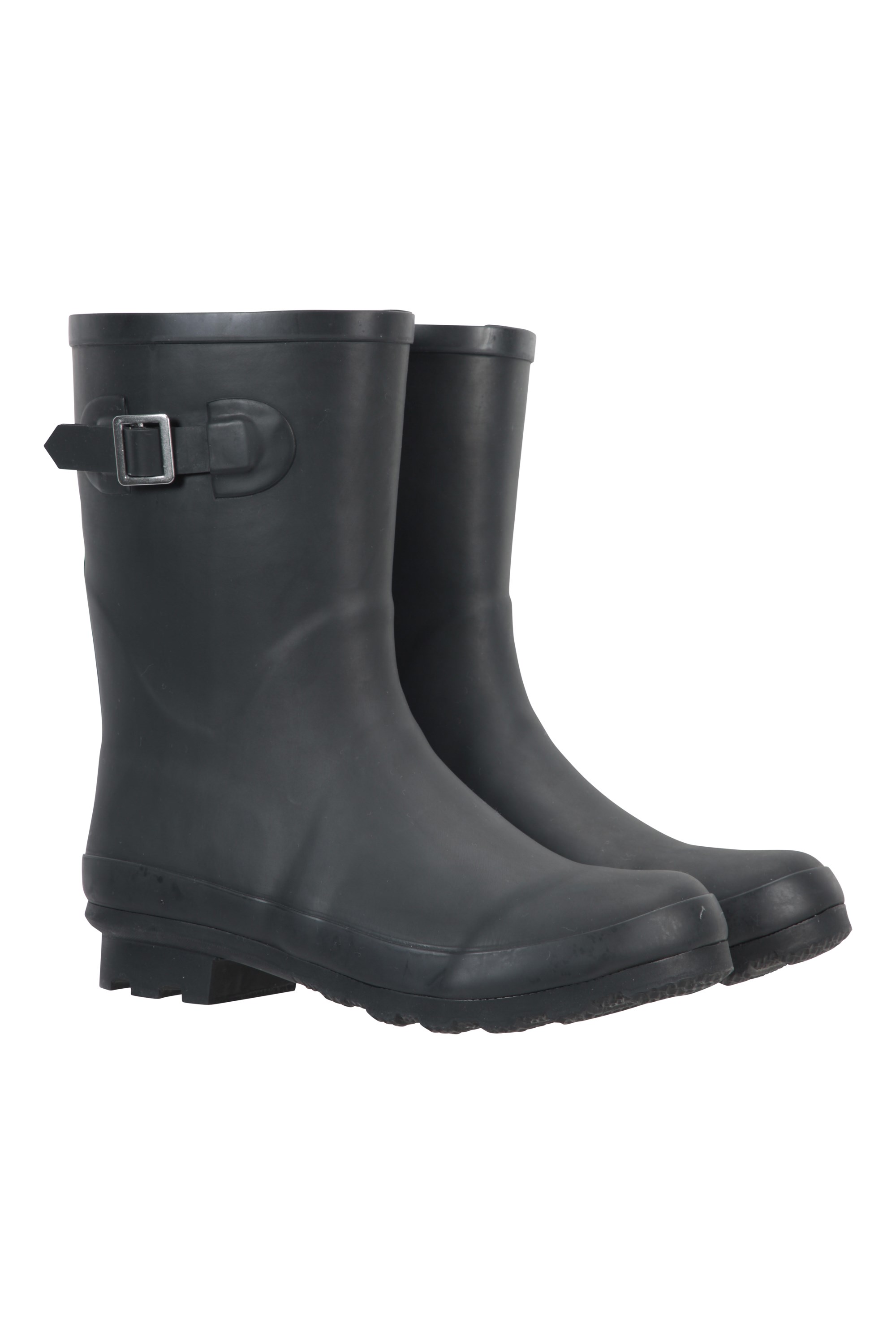Womens Mid-Height Rubber Wellies - Black