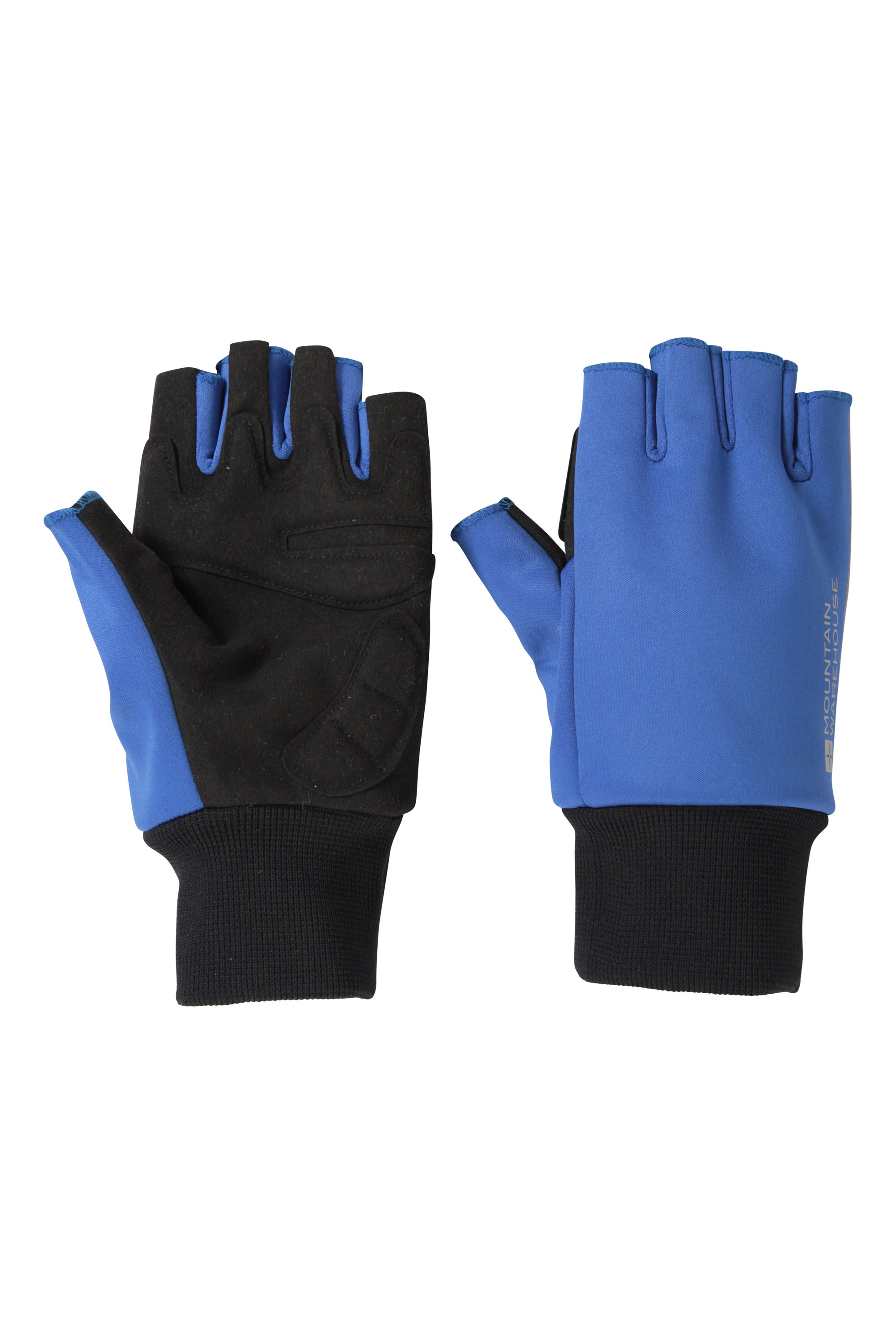 blue cycling mitts