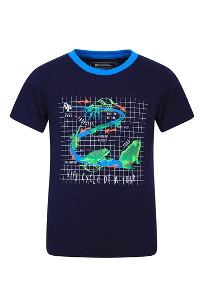 Toad Life Cycle Kids Organic Cotton T-Shirt - Navy