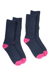Womens Double Layer Anti-Chafe Socks Multipack Dark Blue