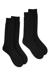 Explorer Mens Merino Thermal Socks 2-Pack Black