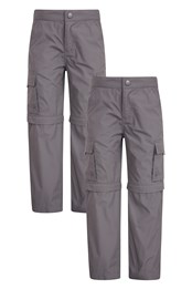 Active Kids Zip-Off Trousers 2-Pack Dark Grey