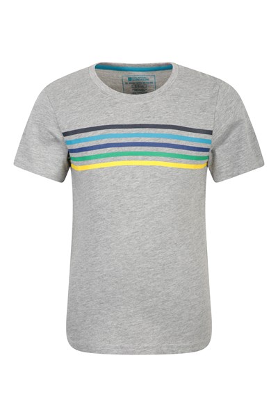 Kids Stripe Organic T-shirt - Grey