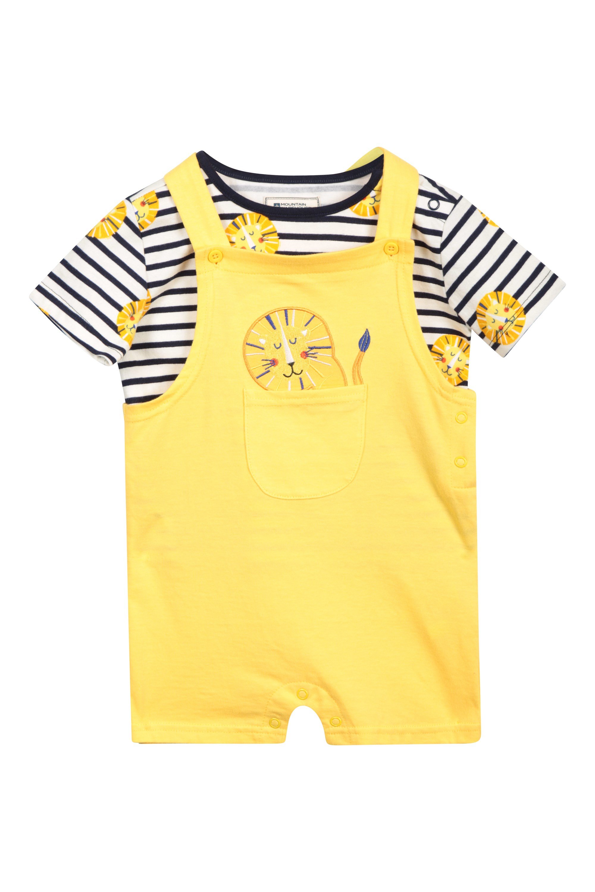 Baby Jersey Dungaree Set - Yellow