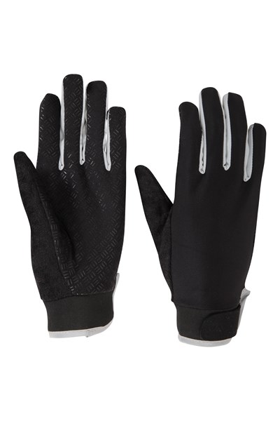 Shine Womens Reflective Running Gloves - Black