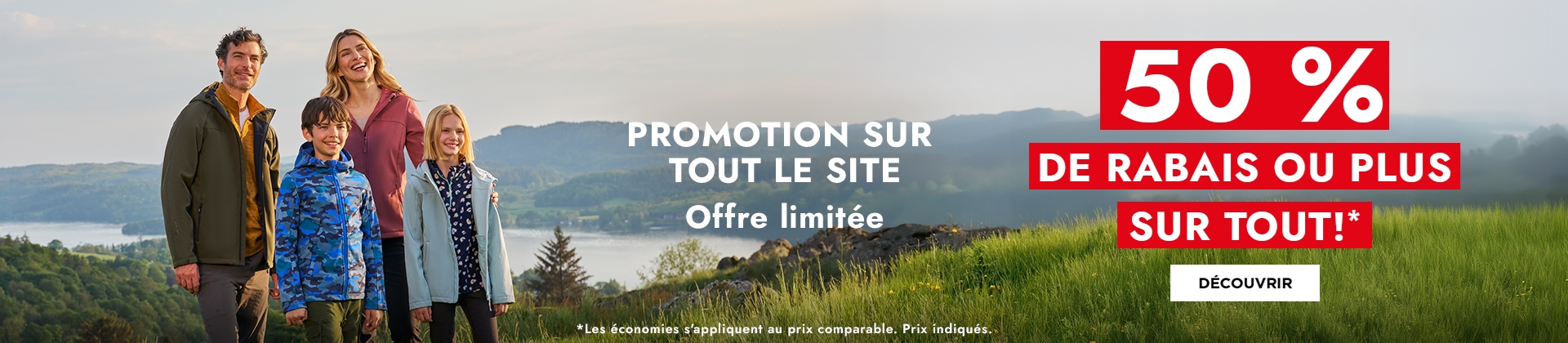H1: 50 % de rabais ou plus sur tout!