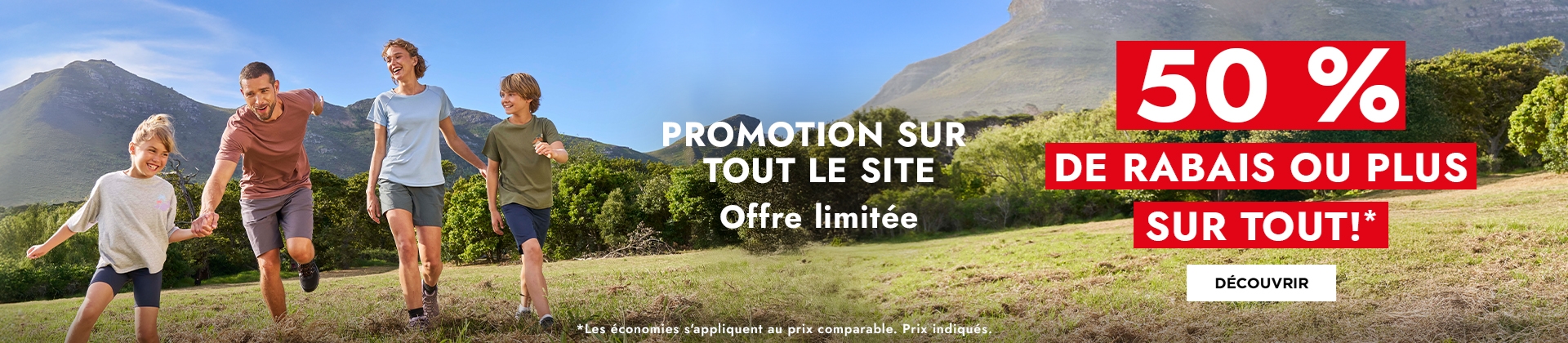 H1: 50 % de rabais ou plus sur tout!