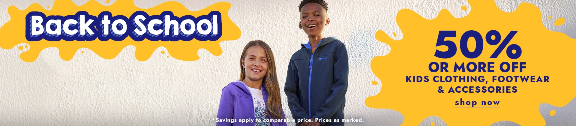 H1:50% OR MORE OFF BACK TO SCHOOL
