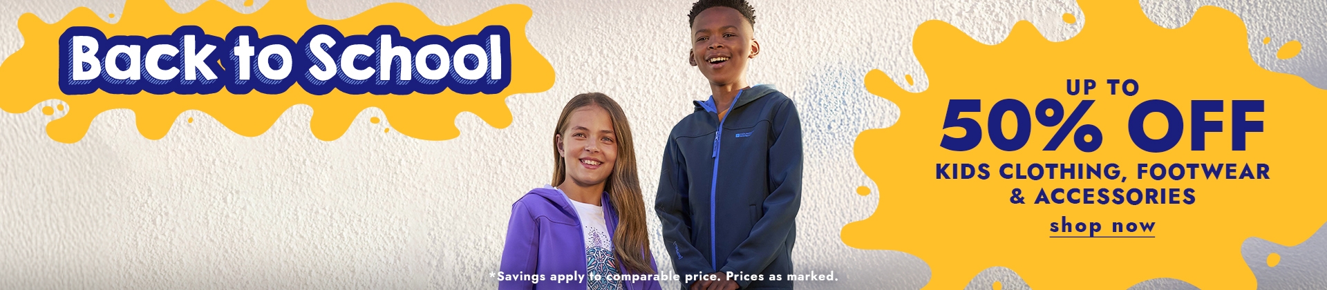 H1:BACK TO SCHOOL UP TO 50%