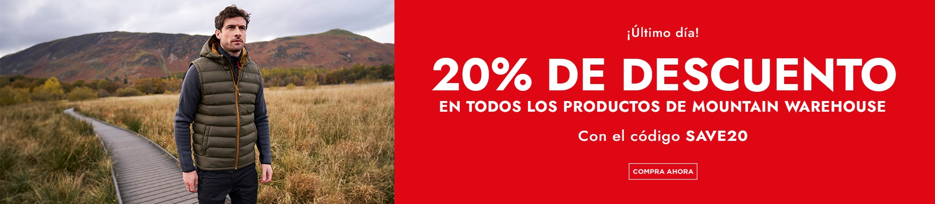 H1: 20% de Descuento en todos los productos de Mountain Warehouse