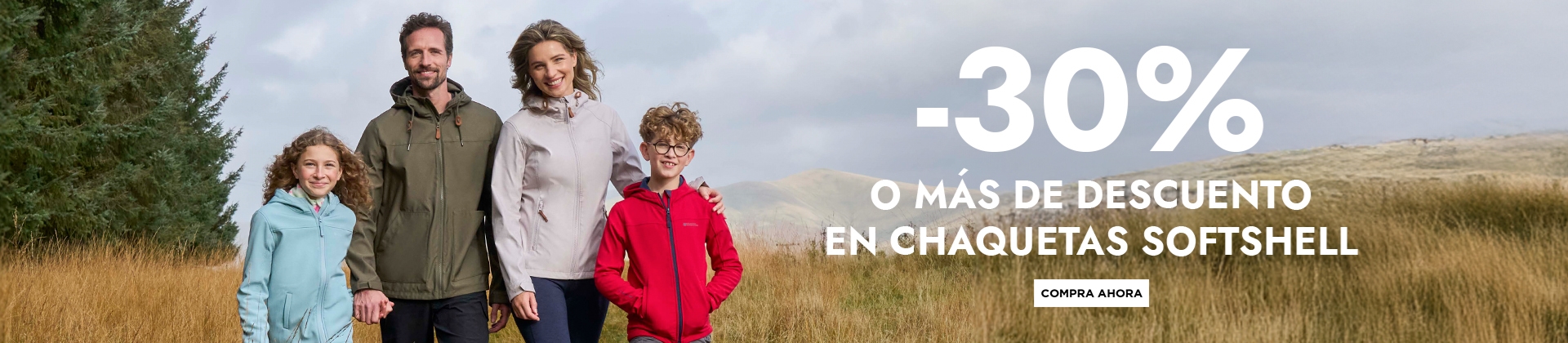 H1: -30% O MÁS de descuento en Chaquetas Softshell 