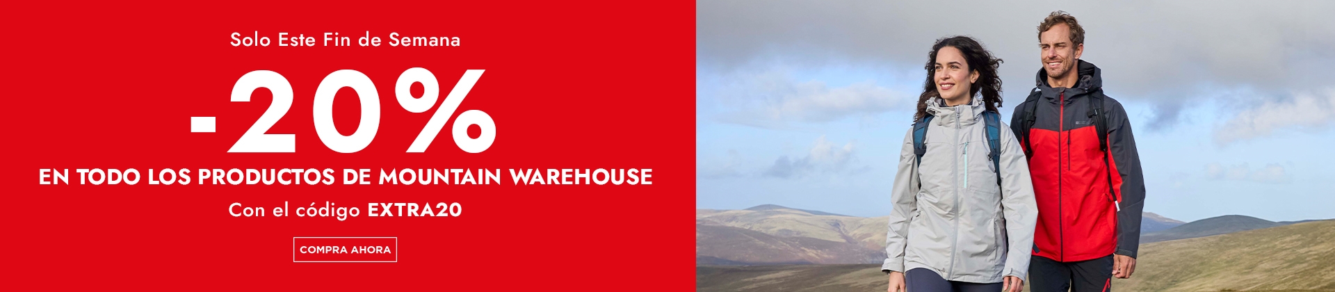 H1: -20% en todos los productos de Mountain Warehouse Con el código EXTRA20