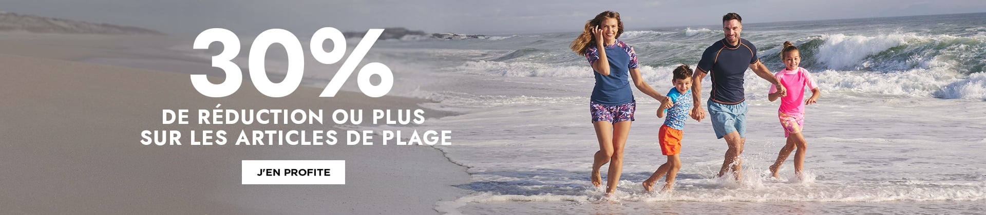 H1: 30% DE RÉDUCTION OU PLUS Sur les Articles de Plage