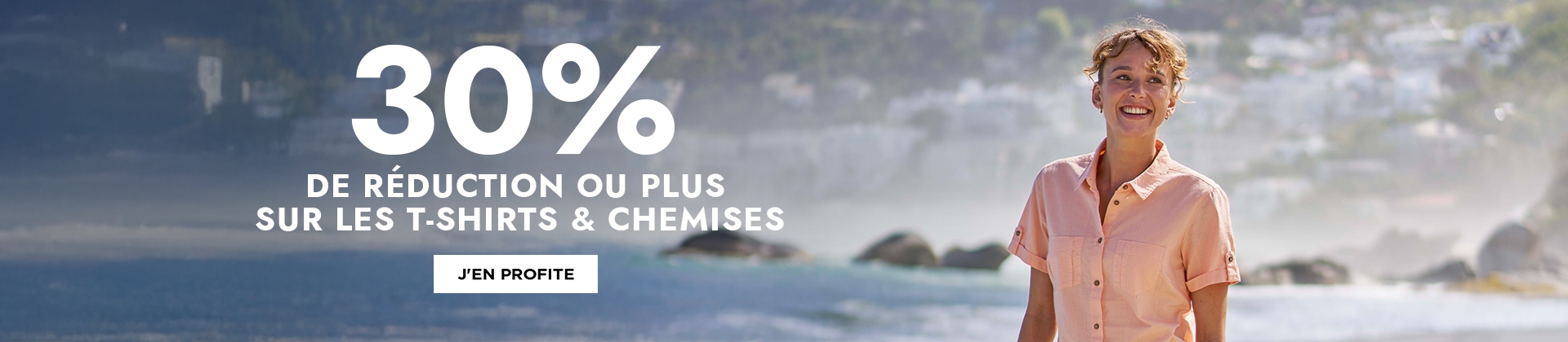 H1: 30% DE RÉDUCTION OU PLUS Sur les T-Shirts & Chemises
