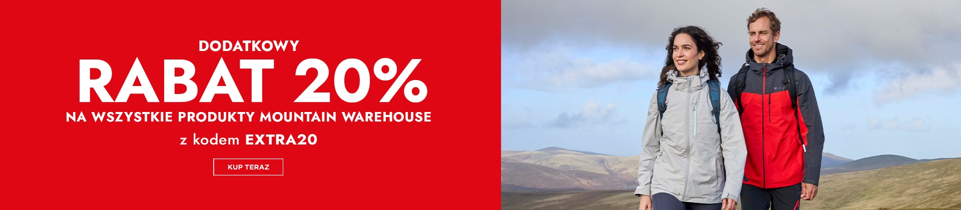 H1: TEN WEEKEND! DODATKOWY UPUST 20% na wszystkie produkty Mountain Warehouse z kodem EXTRA20 KUP TERAZ