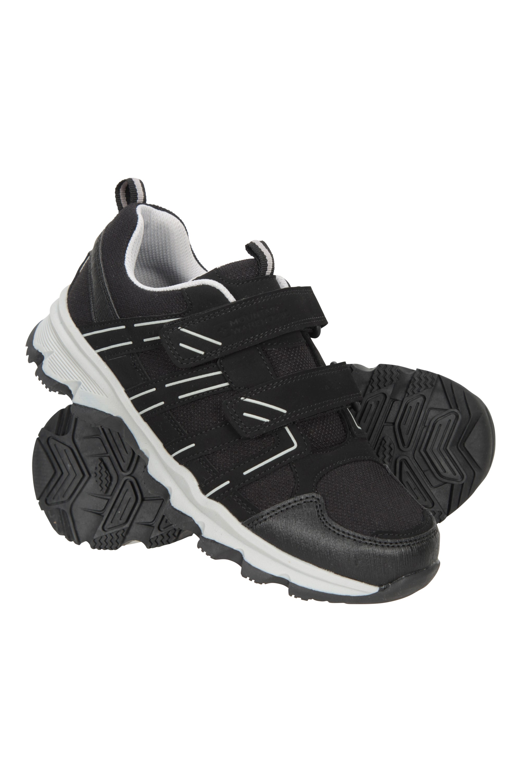 Mountain Warehouse Mountain Warehouse Boys girls Black Mars Kids Hook and Loop Shoes Trainers US 2 