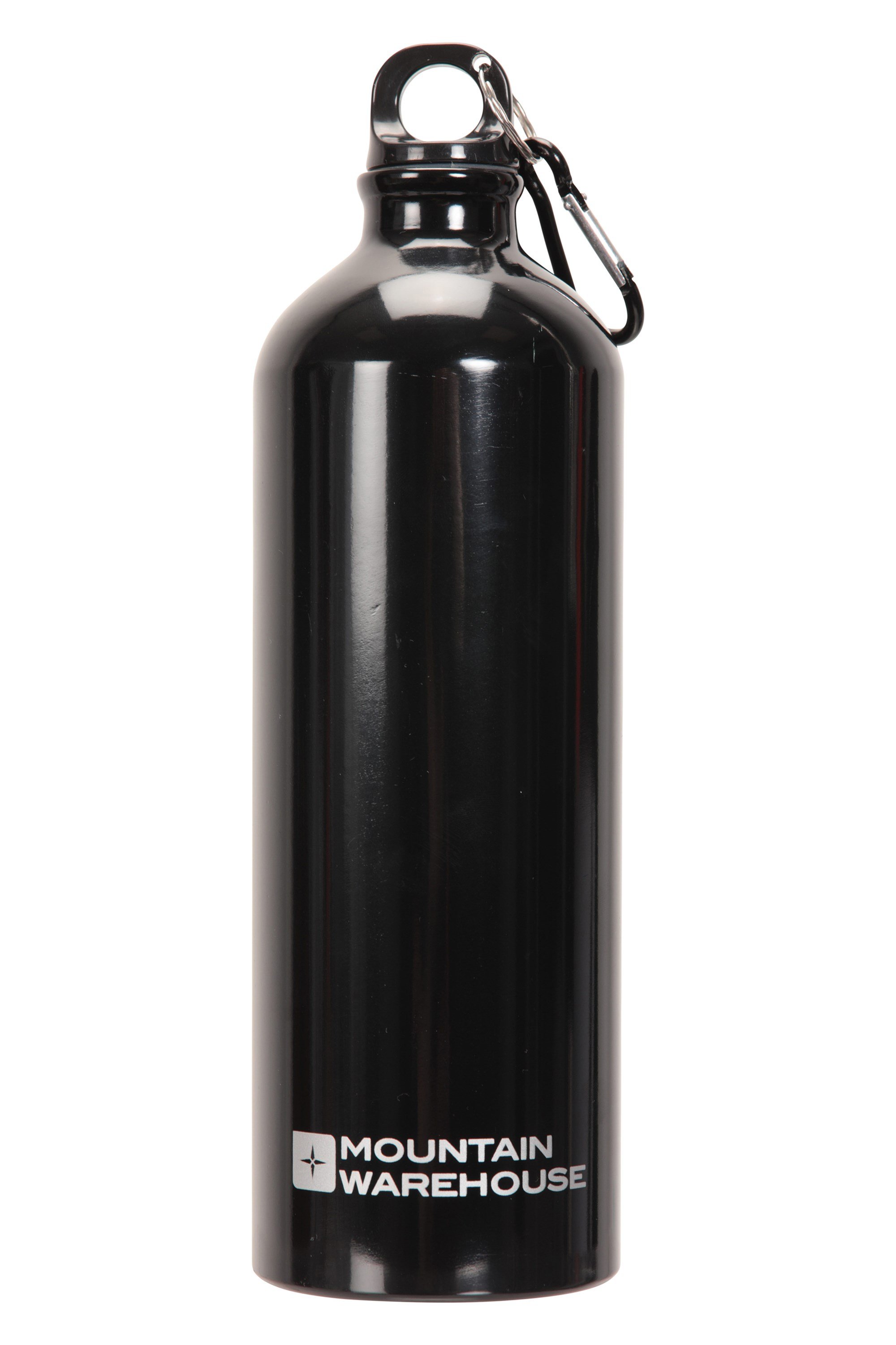 Mountain Warehouse 1L Metallic Bottle with Karabiner Metallic Finish Water Bottle
