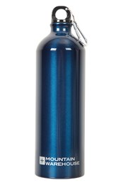 Metallische 1L Flasche mit Karabiner  Dunkel Blau