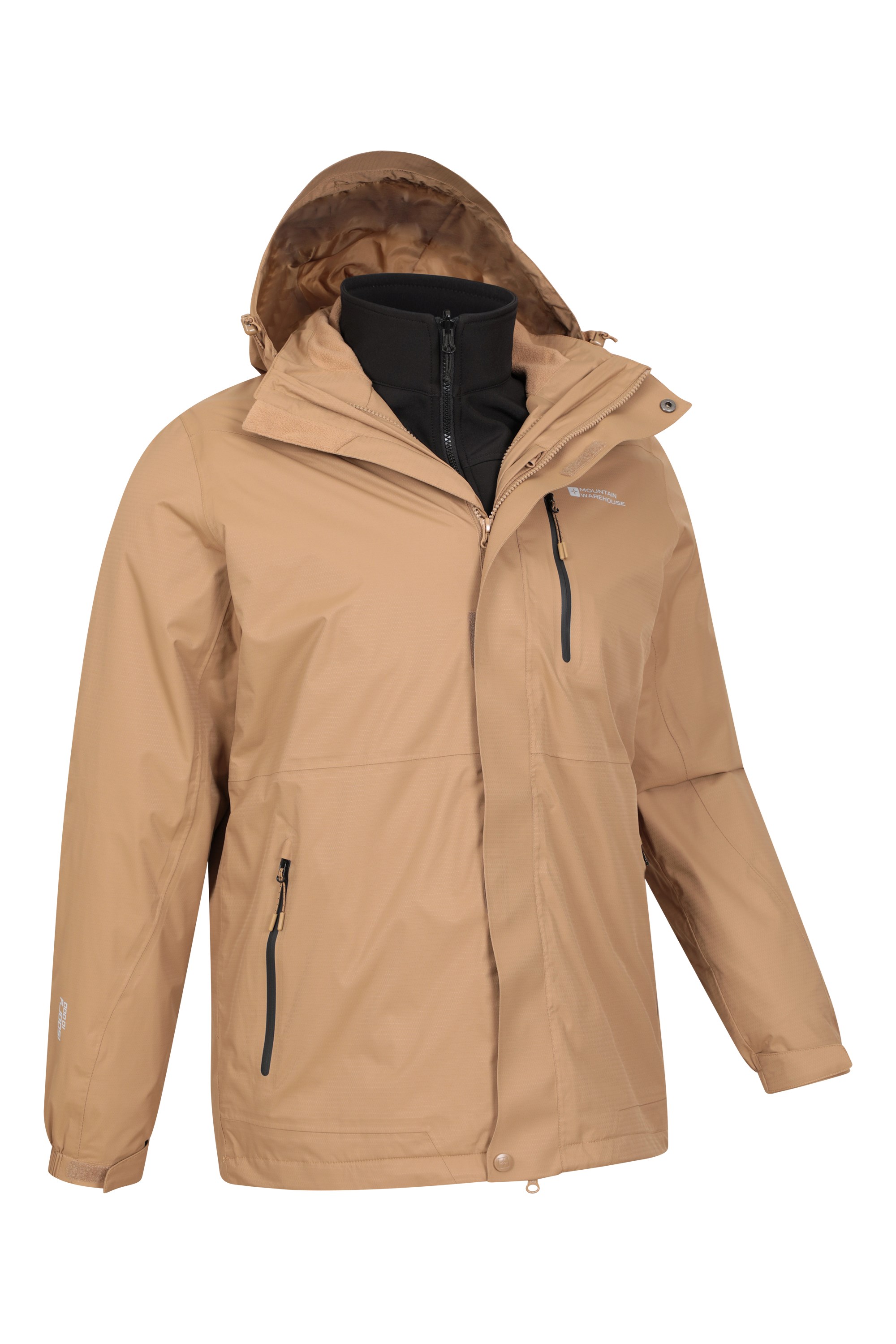 Adjustable Mens Coat Phciy Mens 3 in 1 Waterproof Jacket Warm Ski Jacket Winter Warm with Detachable Hood Windproof Camping Hiking Coat 