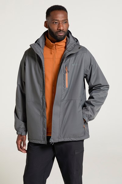 Bracken Extreme Mens 3 In 1 Waterproof Jacket - Grey
