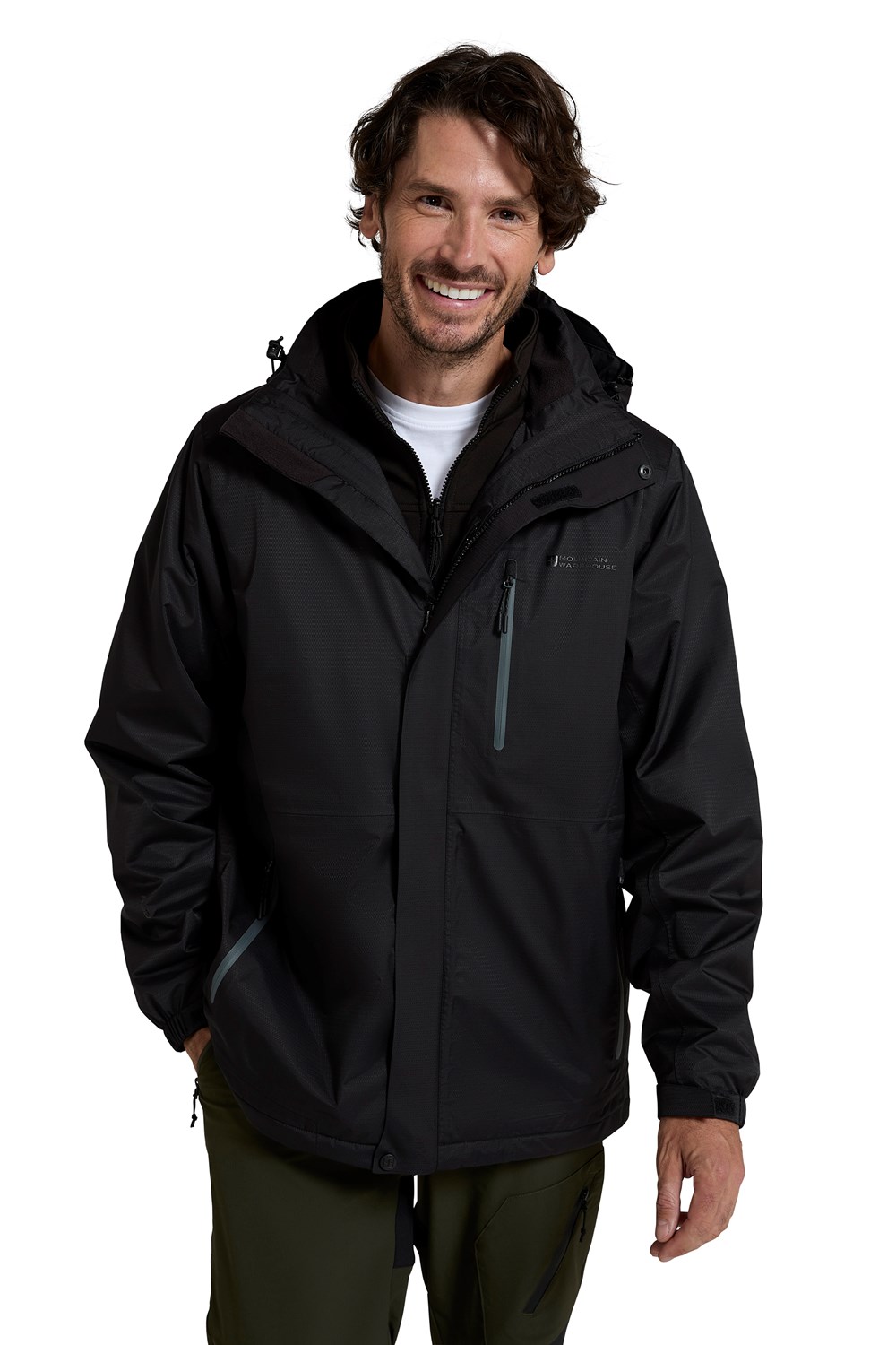 Mountain Warehouse Mens 3 in 1 Waterproof Jacket Rain Coat Softshell Inner - Picture 103 of 103