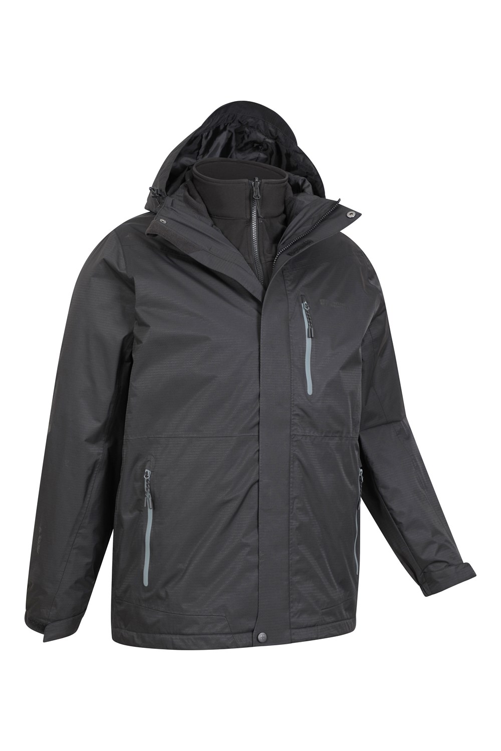 Mountain Warehouse Mens 3 in 1 Waterproof Jacket Rain Coat Softshell Inner - Picture 98 of 103