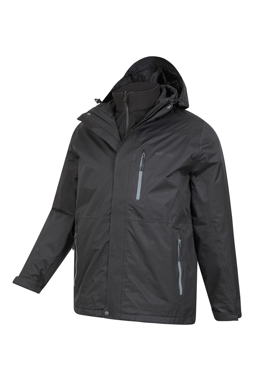 Mountain Warehouse Mens 3 in 1 Waterproof Jacket Rain Coat Softshell Inner - Picture 100 of 103