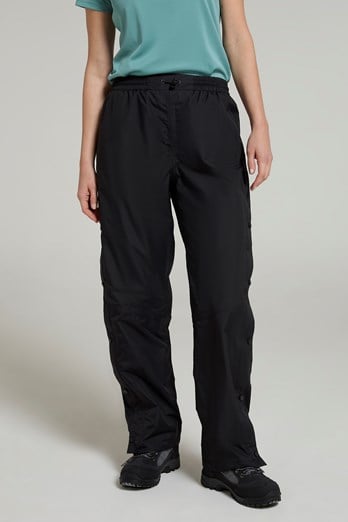 Downpour Womens Short Length Waterproof Trousers Black