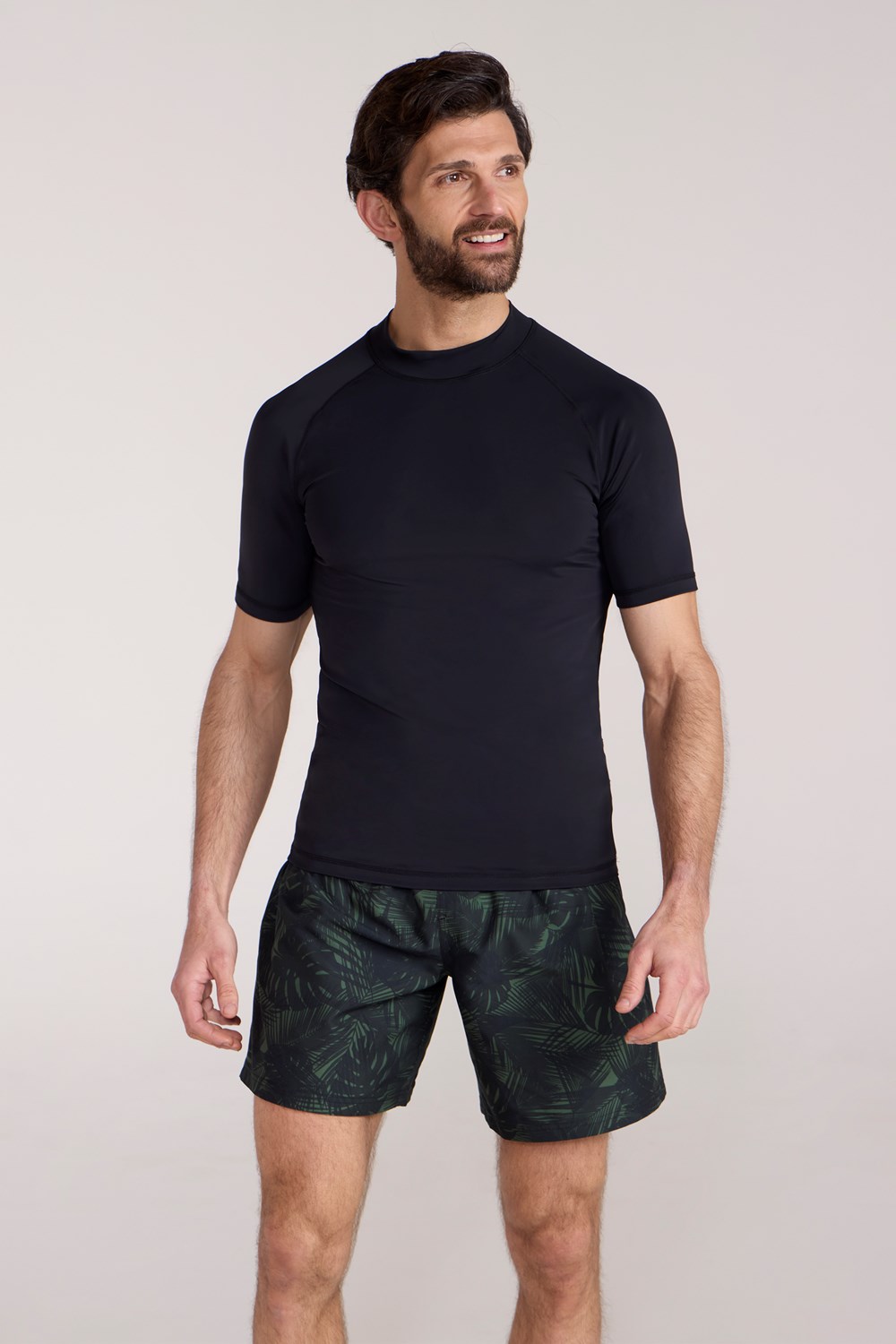 Mountain Warehouse Mens UV Rash Vest Guard Stretch Swim Top Flat Seams Rashie