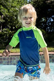 Camiseta Protección Solar Manga Corta Niños Verde Vivo
