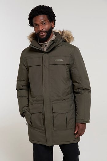 Antarctic Extreme Waterproof Mens Down Jacket Dark Khaki