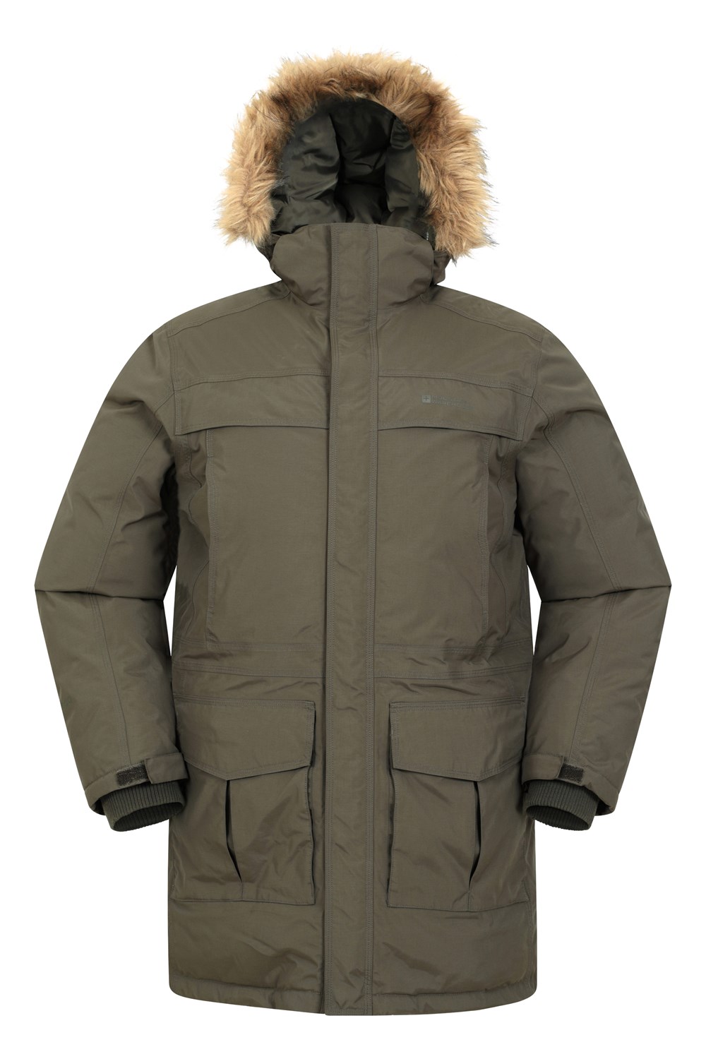 Mountain Warehouse Mens Waterproof Down Parka Jacket Winter Fur Hooded Rain Coat - Picture 33 of 58