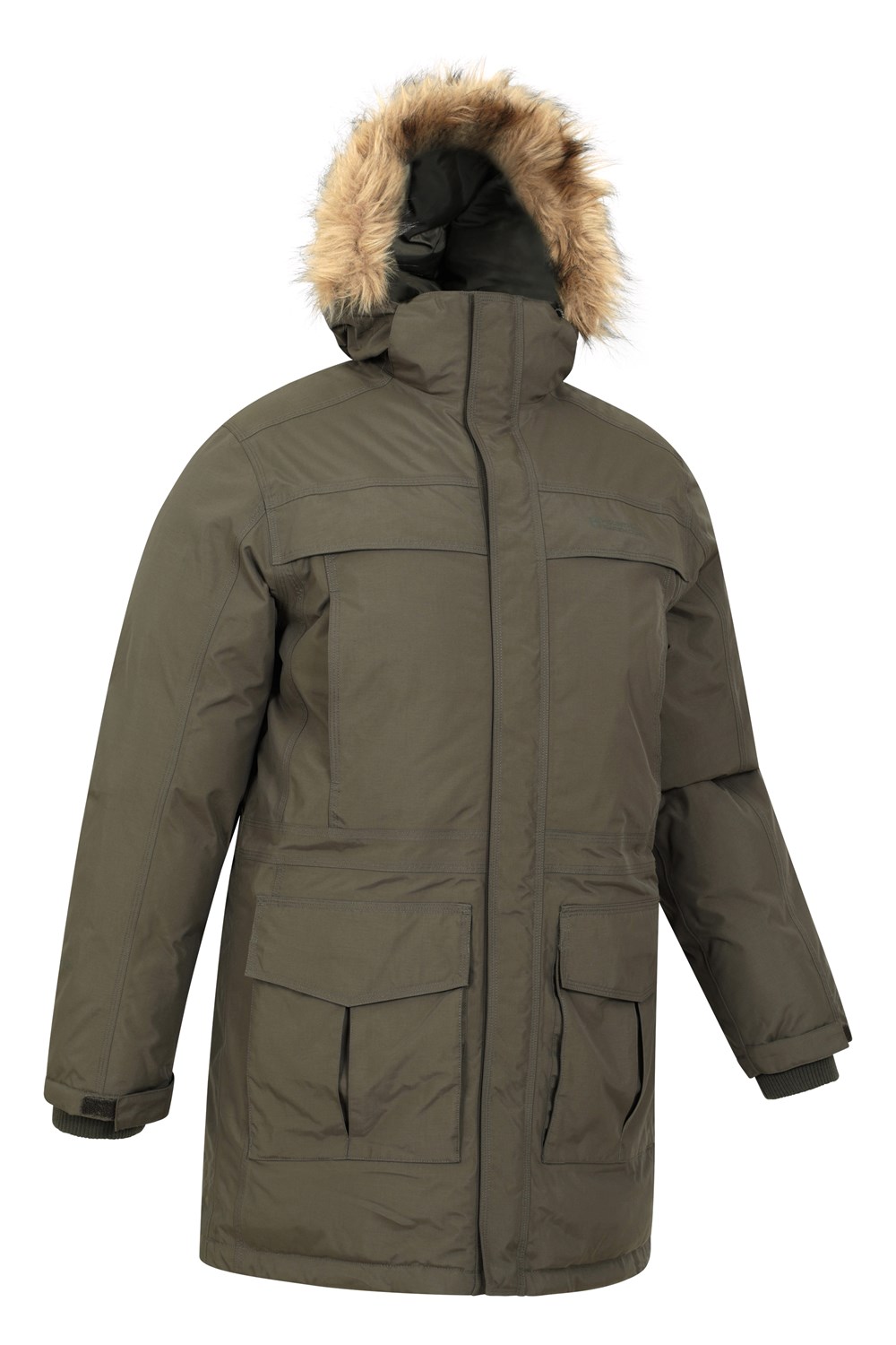 Mountain Warehouse Mens Waterproof Down Parka Jacket Winter Fur Hooded Rain Coat - Picture 34 of 58