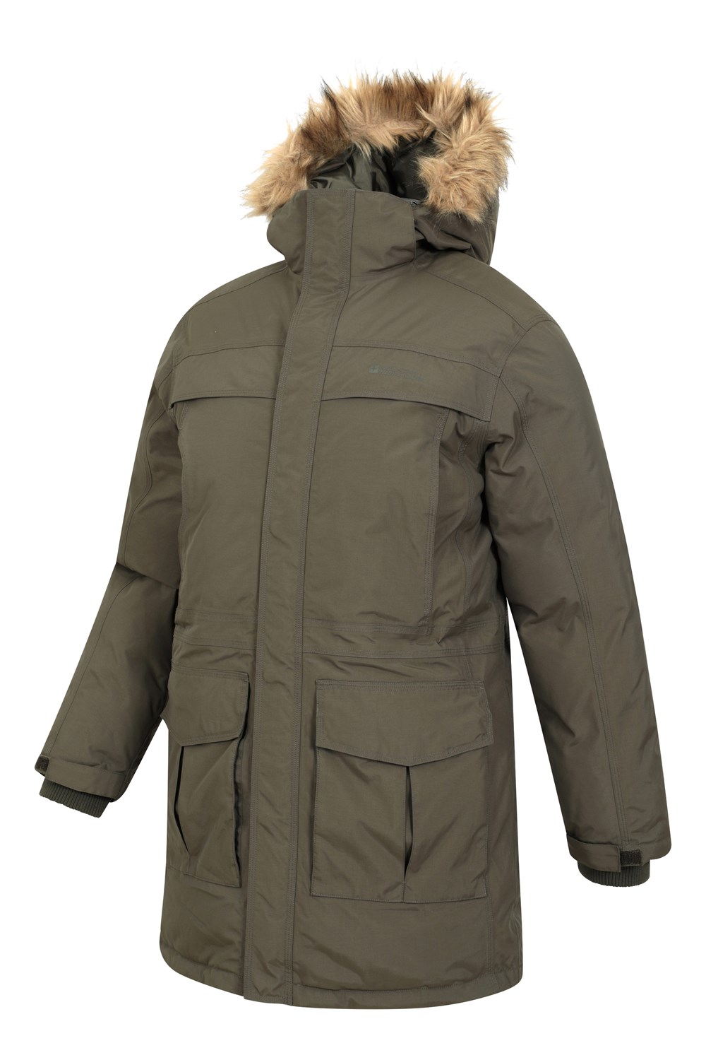 Mountain Warehouse Mens Waterproof Down Parka Jacket Winter Fur Hooded Rain Coat - Picture 36 of 58