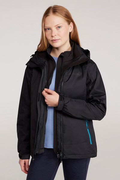 Bracken Extreme Womens 3 in 1 Waterproof Jacket - Charcoal