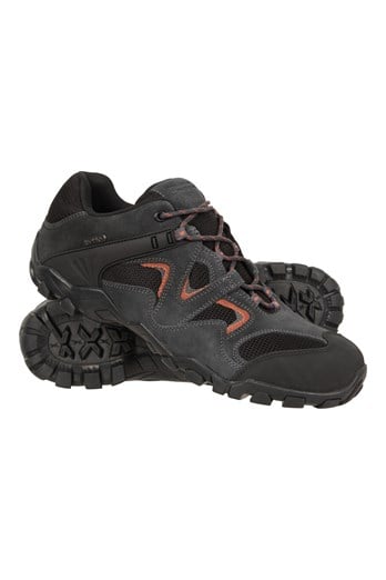 Curlew Mens Waterproof Walking Shoes Dark Grey