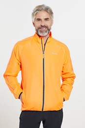 Force Mens Reflective Water-Resistant Running Jacket  Orange