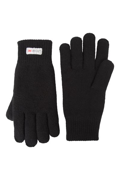 Thinsulate Mens Knitted Gloves - Black