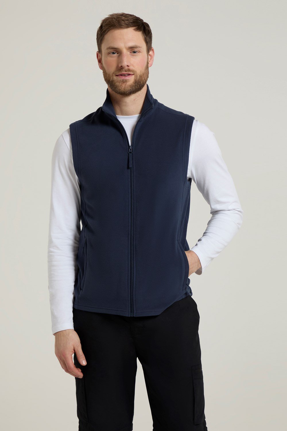 Mountain Warehouse Mens Camber Gilet Male Micro Fleece Waterproof Anti Pill Coat - Picture 18 of 50
