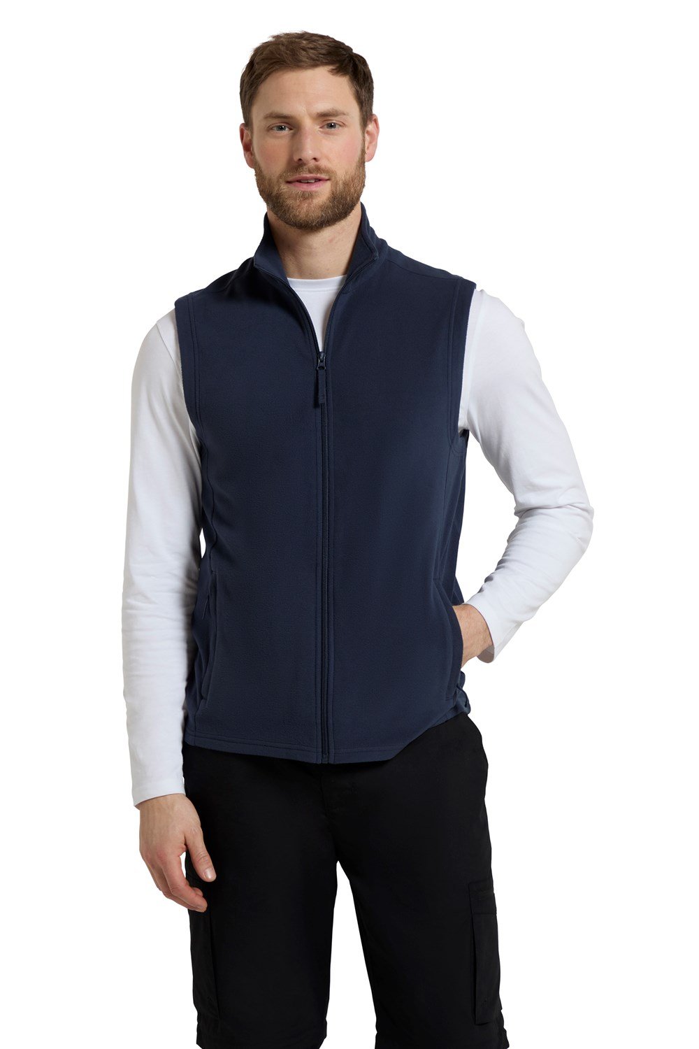 Mountain Warehouse Mens Camber Gilet Male Micro Fleece Waterproof Anti Pill Coat - Picture 28 of 50