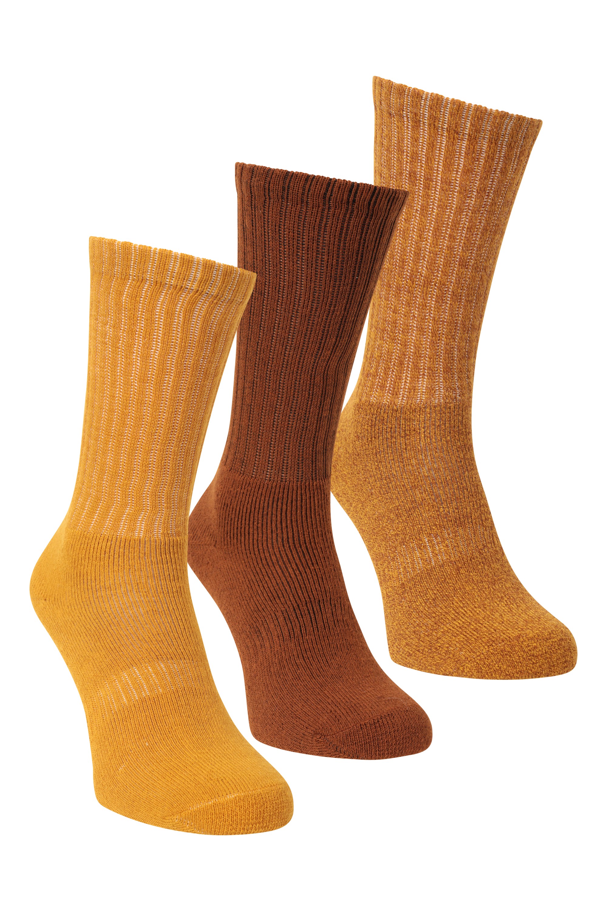 Outdoor Mens Walking Socks 3-pack Yellow