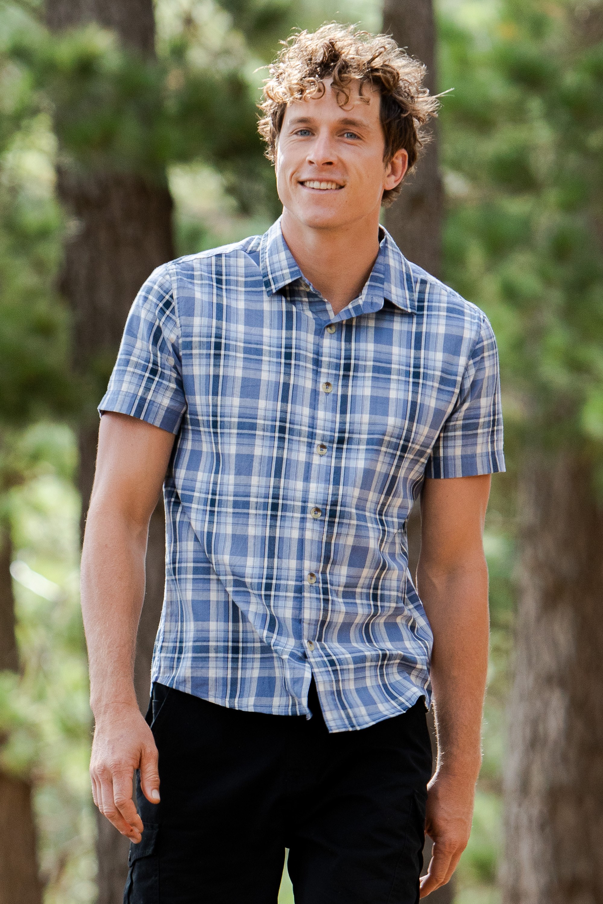 Chemise à Manches Courtes Weekender Hommes - Bleu