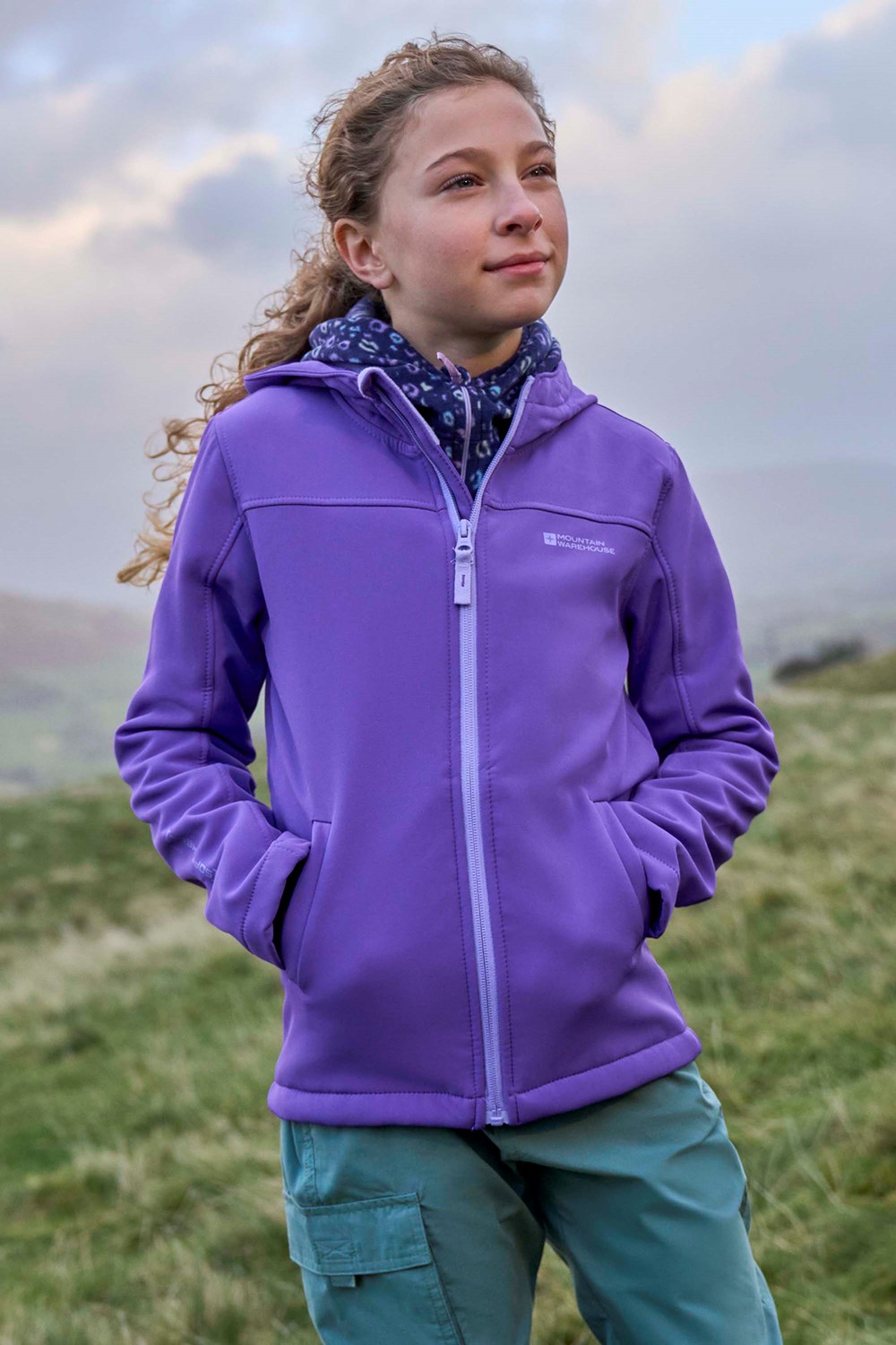 Mountain Warehouse Kids Softshell Jacket Hooded Fleece Lined Boys Girls Coat