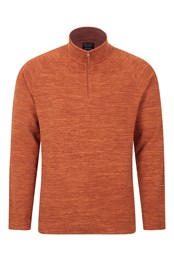 Snowdon Mens Micro Half-Zip Fleece Burnt Orange