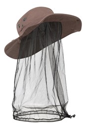 Australian Brim Hat with Head Net Light Brown