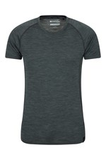 Mountain Warehouse Mens Breathable Tshirt with Merino Wool and Polyester Blend