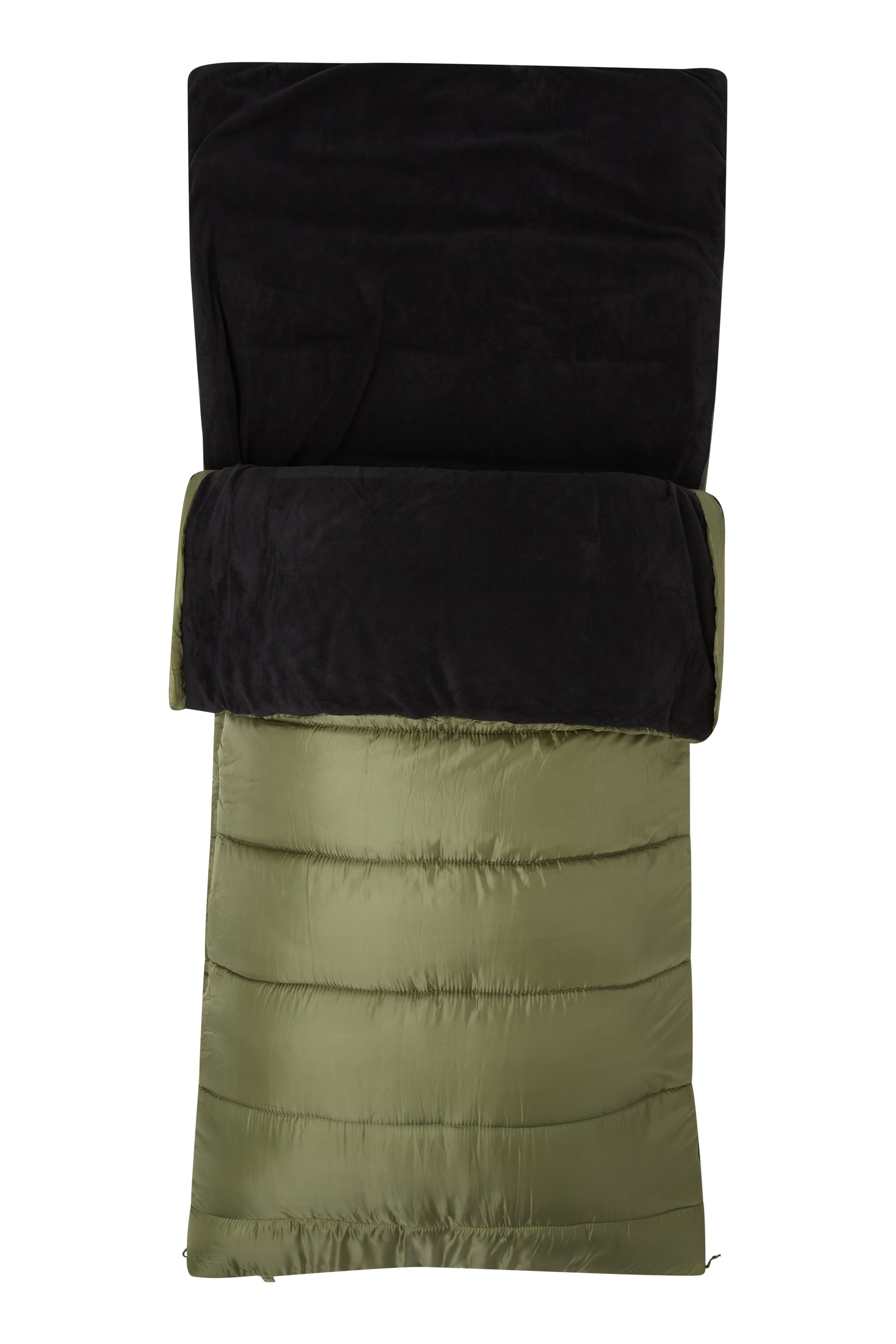 Mountain Warehouse Sutherland Sleeping Bag in Khaki with Two Way Zipper-One Size 