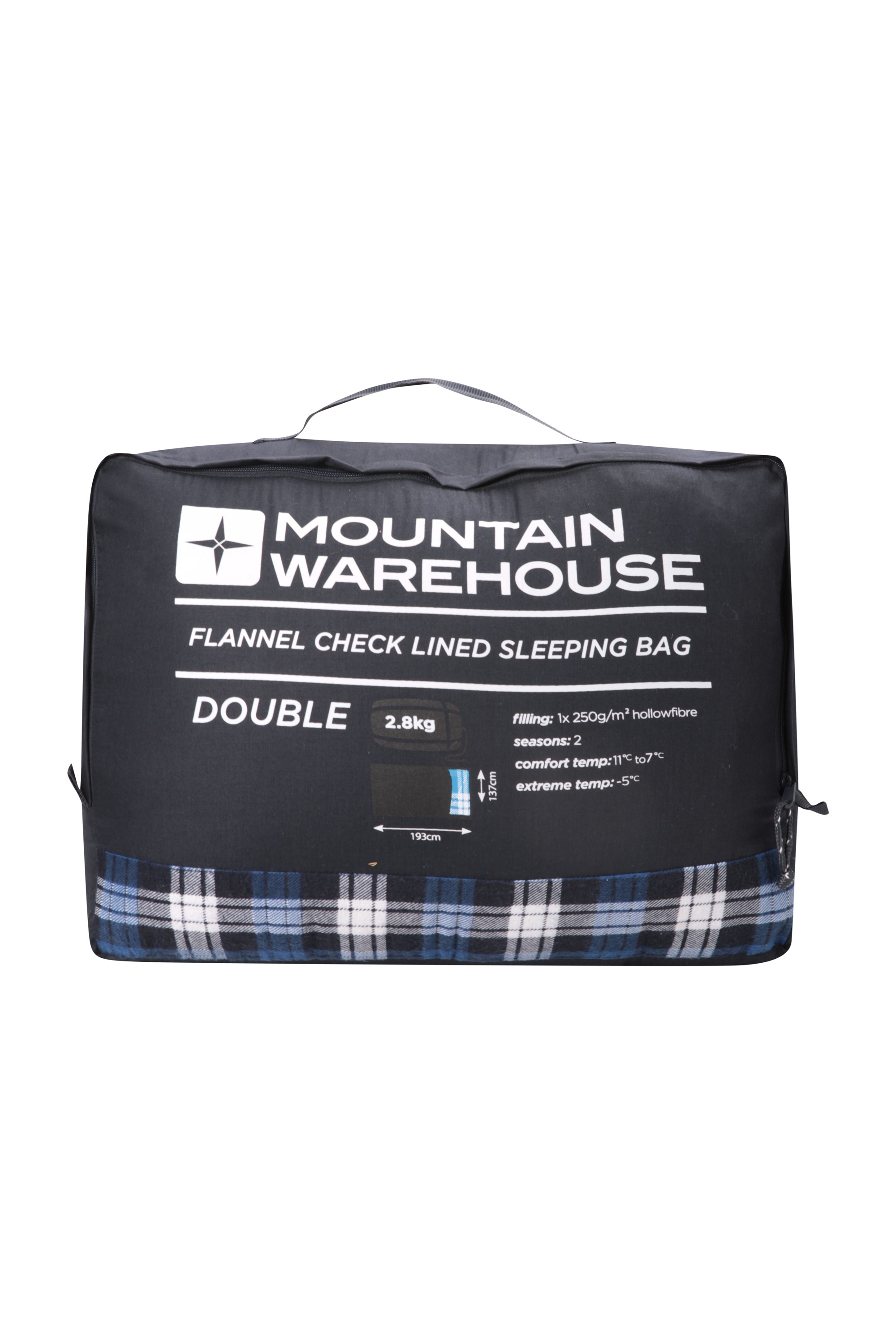 Double Check Flannel Sleeping Bag Mountain Warehouse Gb